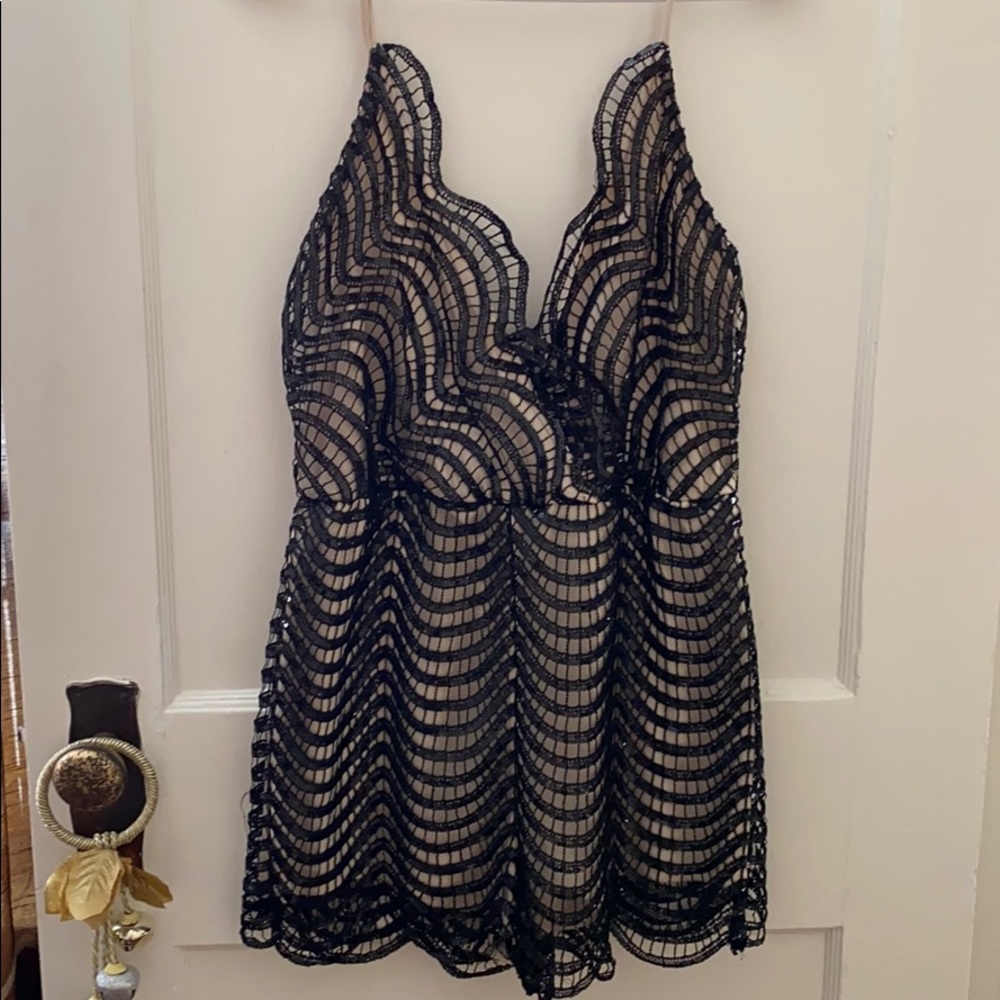 Charlotte Russe Black Sequin Romper